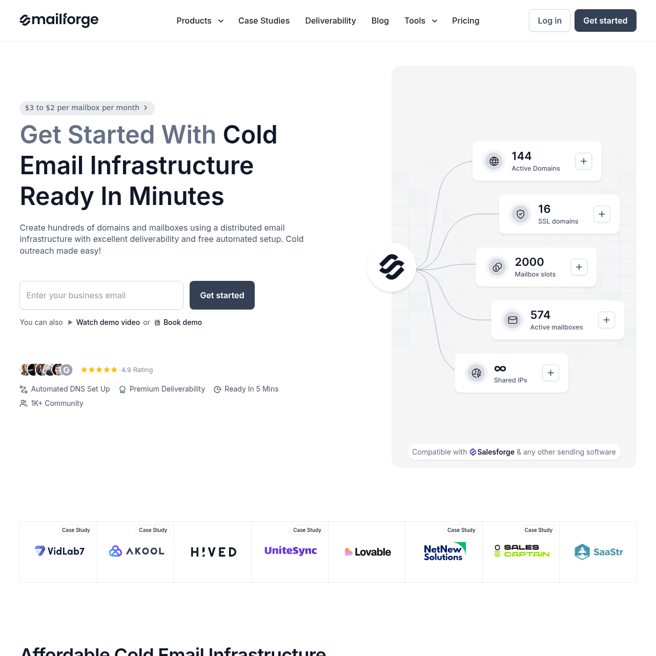 Infraforge pricing page